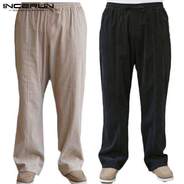 incerun traditional retro men pure color elastic waist cotton linen loose trousers casual fashion joggers mens straight leg pant, Black
incerun traditional retro men pure color elastic waist cotton linen loose trousers casual fashion joggers mens straight leg pant, Black