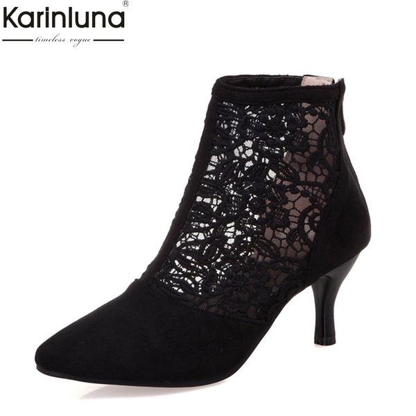 women's 2019 elegant big size 32-43 ankle boots women shoes thin high heels hollow spring autumn shoes woman booties, Black
women's 2019 elegant big size 32-43 ankle boots women shoes thin high heels hollow spring autumn shoes woman booties, Black