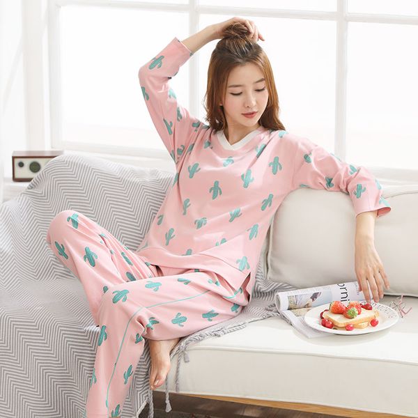 два куска sexy весна женщина дама пижамы набор мягкого хлопок cactus printed пижама костюм женская повседневная главная одежда nightgown, Blue;gray
два куска sexy весна женщина дама пижамы набор мягкого хлопок cactus printed пижама костюм женская повседневная главная одежда nightgown, Blue;gray