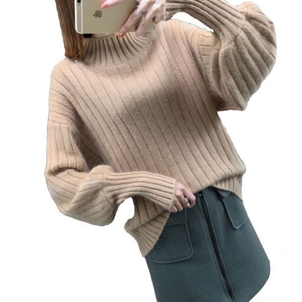 2020 winter autumn oversized knitted cashmere sweater women lantern sleeve diamond basic thicken pullovers fc1089, White;black
2020 winter autumn oversized knitted cashmere sweater women lantern sleeve diamond basic thicken pullovers fc1089, White;black