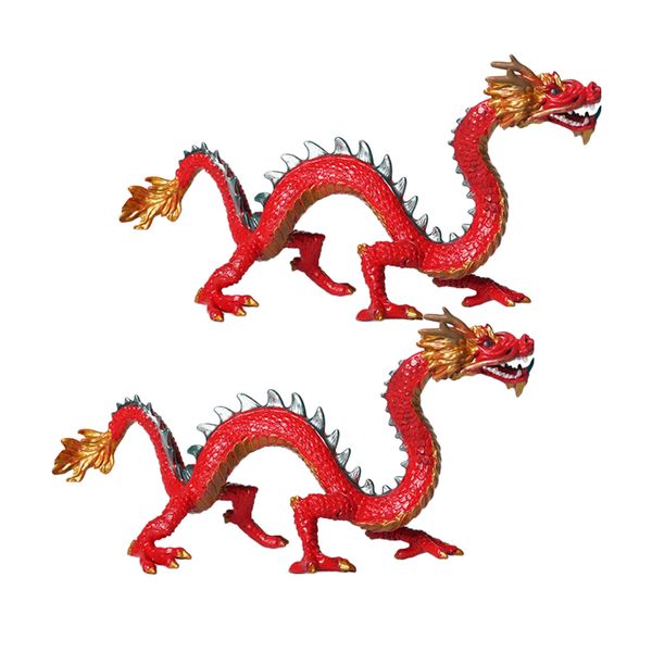 2pcs Chinese Dragon Figure Model - Kid Party Favors Toys Figurine Model Educational Decoration Toy For Kid Children