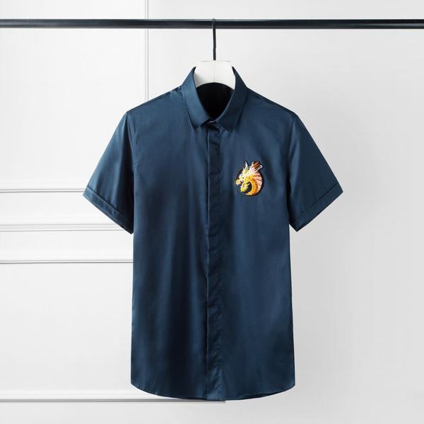 men's casual shirts minglu summer mens plus size 4xl solid color slim fit dress luxury embroidery badge long sleeve shirt man, White;black
men's casual shirts minglu summer mens plus size 4xl solid color slim fit dress luxury embroidery badge long sleeve shirt man, White;black