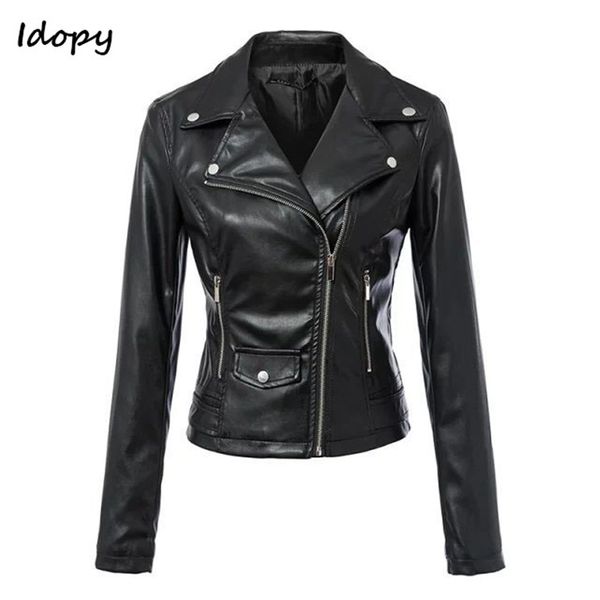 idopy women`s faux leather jacket with zippers motorcycle pocket lapel collar biker leather jacket and coat for female, Black
idopy women`s faux leather jacket with zippers motorcycle pocket lapel collar biker leather jacket and coat for female, Black