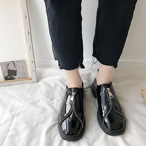 2020 spring fashion women's single shoes pure color zipper personality easy to take care of daily women's casual shoes u29-29, Black
2020 spring fashion women's single shoes pure color zipper personality easy to take care of daily women's casual shoes u29-29, Black
