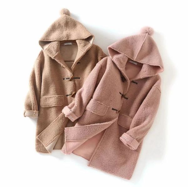 hcbless women's woolen coat 2019 winter women's fashion wild fur one horn buckle lamb fur coat hooded wool, Black
hcbless women's woolen coat 2019 winter women's fashion wild fur one horn buckle lamb fur coat hooded wool, Black