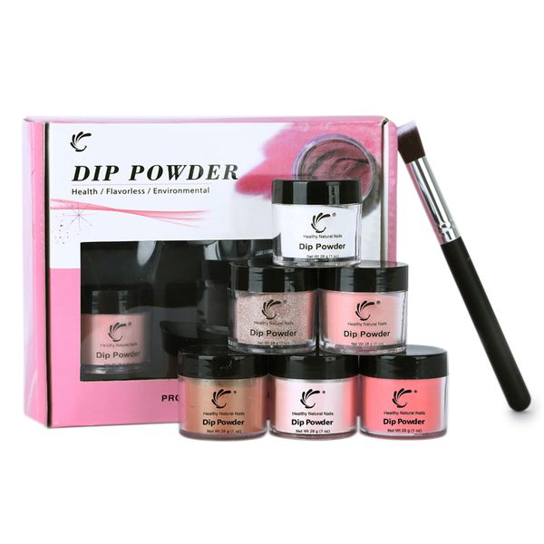 tp 7pcs/box 6 jar 28g nail dipping powder + brush kit no lamp cure 1oz acrylic system dip powder salon decoration set
tp 7pcs/box 6 jar 28g nail dipping powder + brush kit no lamp cure 1oz acrylic system dip powder salon decoration set