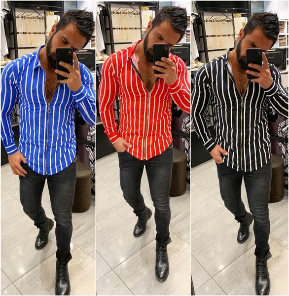 2019 men fashion shirts autumn casual long sleeve sweatshirts zipper up striped shand collar business shirts open front zip, White;black
2019 men fashion shirts autumn casual long sleeve sweatshirts zipper up striped shand collar business shirts open front zip, White;black