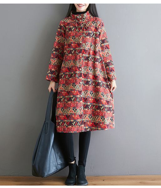 p ammy new 2019 winter large size women's loose plus velvet thickening retro chinese style cotton and linen printing coats, Black;white
p ammy new 2019 winter large size women's loose plus velvet thickening retro chinese style cotton and linen printing coats, Black;white