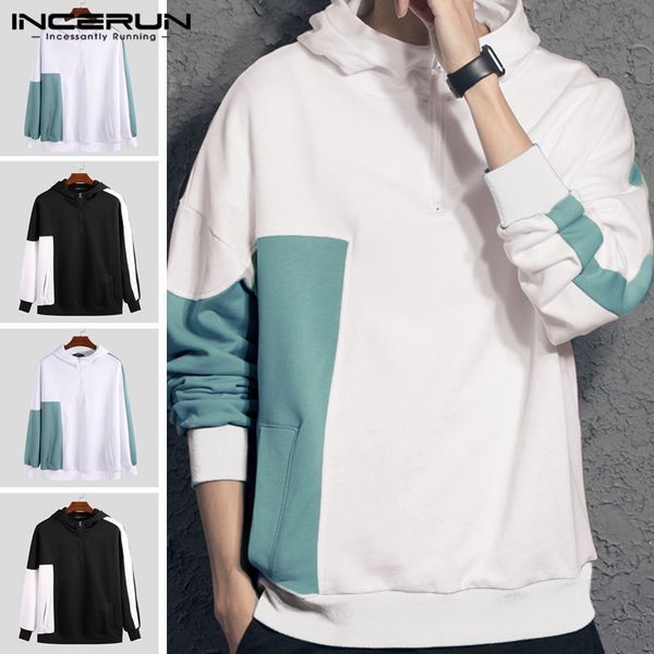 incerun men long sleeve patchwork hooded pullover autumn winter warm comfortable mens sweatshirt casual baggy hoodies plus size, Black
incerun men long sleeve patchwork hooded pullover autumn winter warm comfortable mens sweatshirt casual baggy hoodies plus size, Black