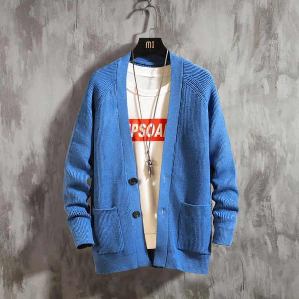 men's sweaters wild cardigan casual sweater comfortable fashion trend long sleeve man clothes, White;black
men's sweaters wild cardigan casual sweater comfortable fashion trend long sleeve man clothes, White;black
