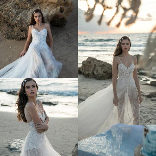 bohemian wedding dresses a line lace appliqued spaghetti sweep train beach wedding dress robes de mariée julie vino boho bridal gowns, White
bohemian wedding dresses a line lace appliqued spaghetti sweep train beach wedding dress robes de mariée julie vino boho bridal gowns, White