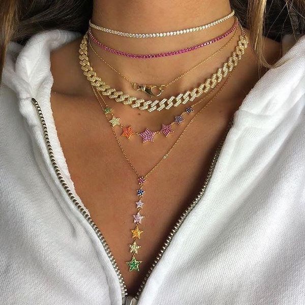 gold color long lariat chain rainbow star cz link chain sparking star charm pendant y women fashion fine jewelry necklace, Silver
gold color long lariat chain rainbow star cz link chain sparking star charm pendant y women fashion fine jewelry necklace, Silver