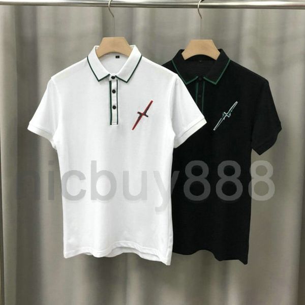 summer designer luxury clothing for mens polo classic embroidery geometry letter badge t-shirt casual turn-down collar tee top, White;black
summer designer luxury clothing for mens polo classic embroidery geometry letter badge t-shirt casual turn-down collar tee top, White;black