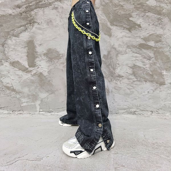 мужчины женщины пара denim pant мужчины боковые кнопки омывается vintage streetwear hip hop свободные прямые джинсы брюки, Blue
мужчины женщины пара denim pant мужчины боковые кнопки омывается vintage streetwear hip hop свободные прямые джинсы брюки, Blue