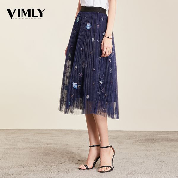 vimly mesh midi pleated women skirt romantic sequin embroidery tulle midi skirt women spring summer korean elastic waist skirts, Black
vimly mesh midi pleated women skirt romantic sequin embroidery tulle midi skirt women spring summer korean elastic waist skirts, Black