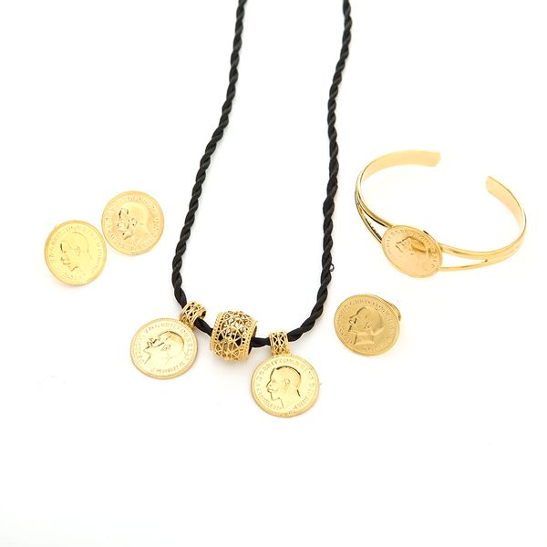 24k gold color ethiopian coins jewelry set bridal engagement for african jewelry, Black
24k gold color ethiopian coins jewelry set bridal engagement for african jewelry, Black