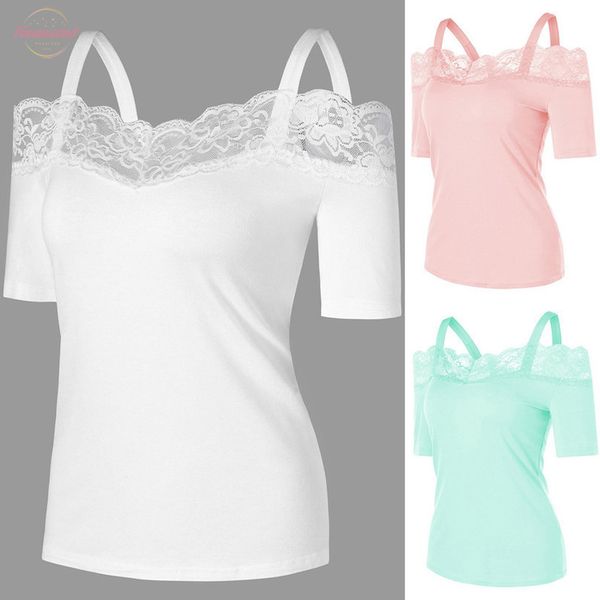 womens fashion vestidos verao solid casual short sleeve lace off shoulder lace one word collar blouse summer top, White
womens fashion vestidos verao solid casual short sleeve lace off shoulder lace one word collar blouse summer top, White