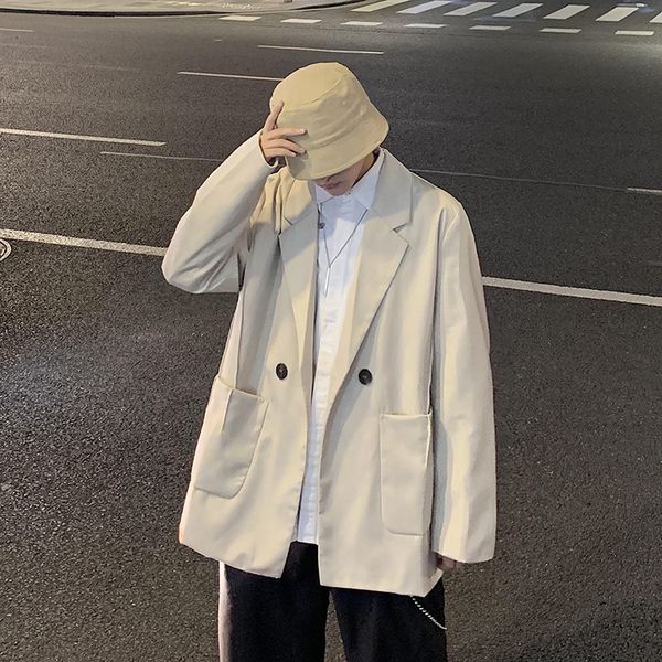 2019 autumn and winter new korean youth popular loose solid color suit fashion casual jacket male beige / black m-2xl, White;black
2019 autumn and winter new korean youth popular loose solid color suit fashion casual jacket male beige / black m-2xl, White;black