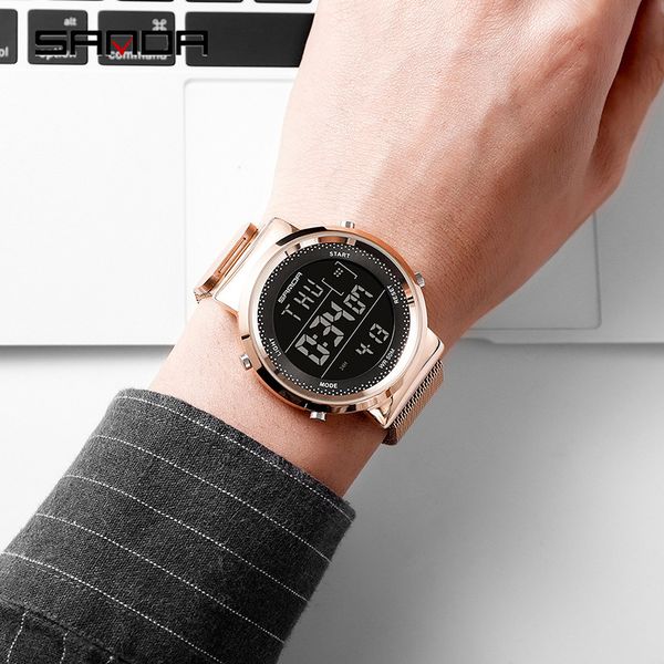 sanda new style fashion stainless steel net waterproof quartz watch sports electronic digital couples watch, Slivery;brown
sanda new style fashion stainless steel net waterproof quartz watch sports electronic digital couples watch, Slivery;brown