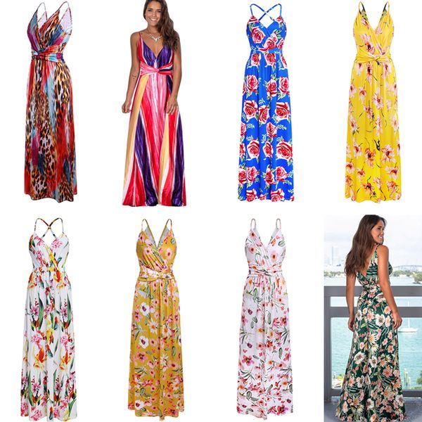women floral bohemian beach dresses v-neck maxi dress sleeveless suspenders twist knot tunic dress summer party dresses d3601, Black;gray
women floral bohemian beach dresses v-neck maxi dress sleeveless suspenders twist knot tunic dress summer party dresses d3601, Black;gray