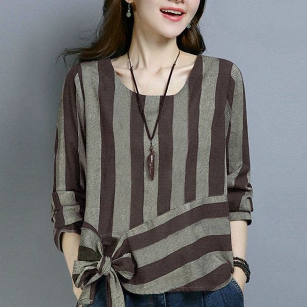 women ladies t-shirt autumn winter basic clothing striped retro casual long-sleeved daily wear
women ladies t-shirt autumn winter basic clothing striped retro casual long-sleeved daily wear
