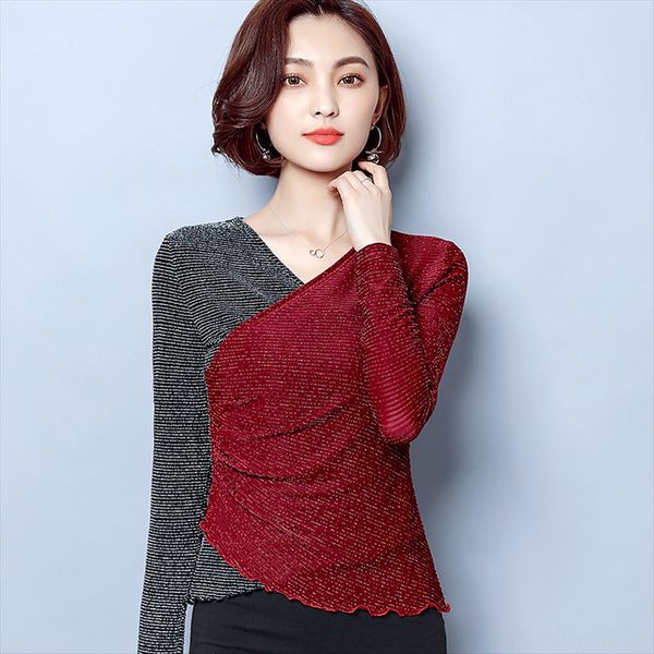 autumn all-match slim color matching mesh t- bright silk large size base autumn all-match slim color matching mesh t-shirt bright si, White 
autumn all-match slim color matching mesh t- bright silk large size base autumn all-match slim color matching mesh t-shirt bright si, White