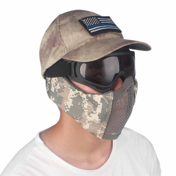 tactical half face metal steel net mesh mask hunting protective guard mask cover for protection half-face mesh, Black
tactical half face metal steel net mesh mask hunting protective guard mask cover for protection half-face mesh, Black