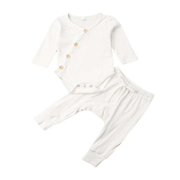 малыша unisex хлопок одежда костюм с длинными рукавами кнопка rompers штаны два piece set ребро пижамы детские пижамы дышащий костюм, White
малыша unisex хлопок одежда костюм с длинными рукавами кнопка rompers штаны два piece set ребро пижамы детские пижамы дышащий костюм, White