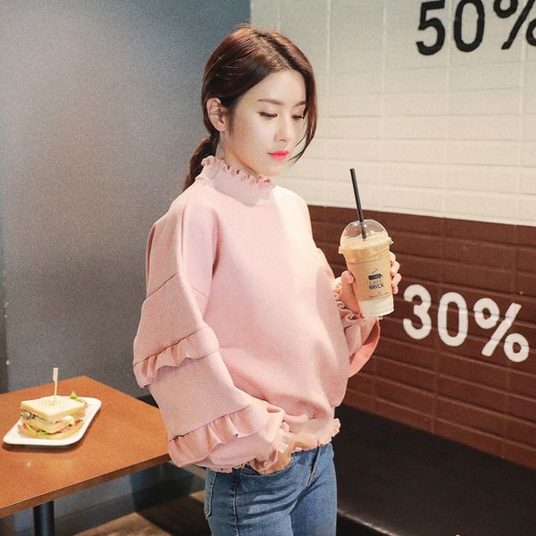 autumn suede lantern sleeve 2019 korean-style new style short loose-fit pullover sweet hoodie stand collar elegant coat, Black
autumn suede lantern sleeve 2019 korean-style new style short loose-fit pullover sweet hoodie stand collar elegant coat, Black