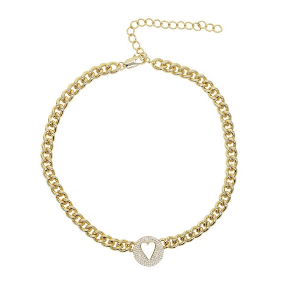 gold filled women necklace valentines gift heart cubic zirconia cz miami wide curb cuban link chain choker necklaces, Golden;silver
gold filled women necklace valentines gift heart cubic zirconia cz miami wide curb cuban link chain choker necklaces, Golden;silver
