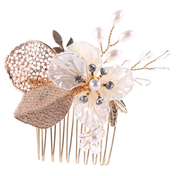 bridal comb wedding leaf flower bridal hairpin floral women jewelry, Golden;white
bridal comb wedding leaf flower bridal hairpin floral women jewelry, Golden;white