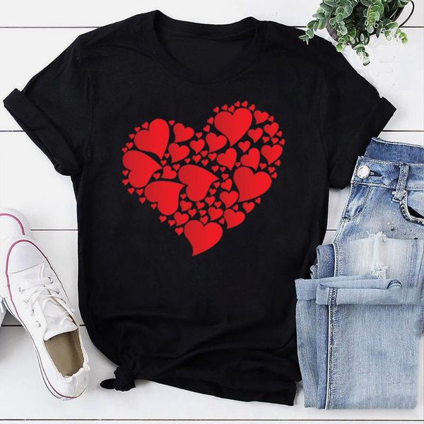 plus size summer t shirt women womens valentine heart print short sleeve pullover t-shirt tee women clothes camiseta mujer, White
plus size summer t shirt women womens valentine heart print short sleeve pullover t-shirt tee women clothes camiseta mujer, White
