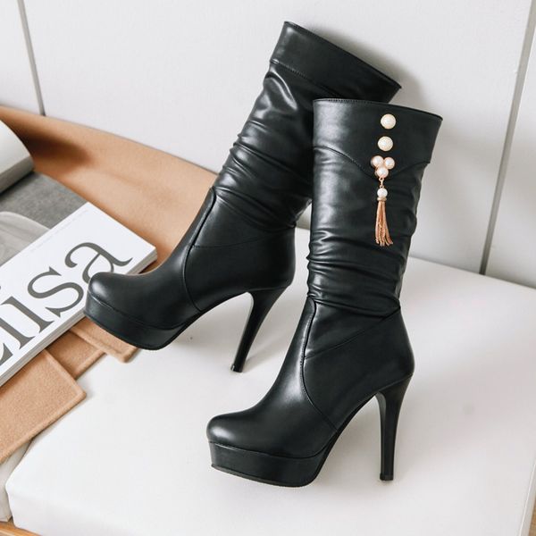 s.romance women boots plus size 34-43 square heels new mid-calf boots woman shoes female ladies black white beige sb126
s.romance women boots plus size 34-43 square heels new mid-calf boots woman shoes female ladies black white beige sb126