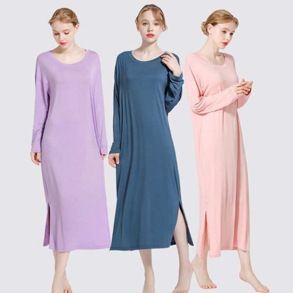 весна и лето новый стиль модального nightgown сыпучий-fit для похудения длинных рукавов платья главной одежды женской solid color long пижам, Black;red
весна и лето новый стиль модального nightgown сыпучий-fit для похудения длинных рукавов платья главной одежды женской solid color long пижам, Black;red