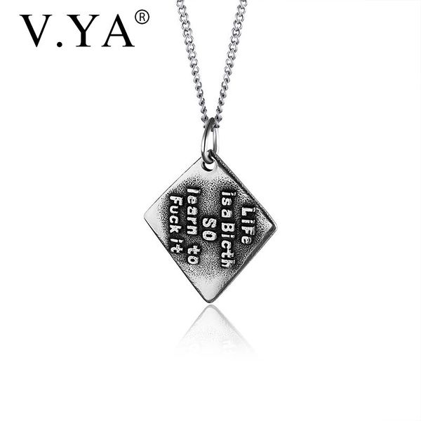 v.ya 2019 fashion pendant stainless steel necklace new style titanium steel necklaces for men simple jewelry gift accessories, Silver
v.ya 2019 fashion pendant stainless steel necklace new style titanium steel necklaces for men simple jewelry gift accessories, Silver