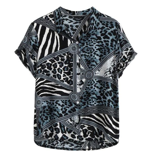 klv men's summer fashion lapel panel striped leopard print short sleeve shirt camisas para hombre 2020 new 040740, White;black
klv men's summer fashion lapel panel striped leopard print short sleeve shirt camisas para hombre 2020 new 040740, White;black