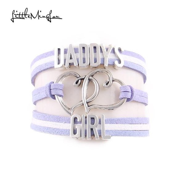 anklets little minglou daddy's girl bracelet heart charm suede wrap men bracelets & bangles for women jewelry family gifts drop, Red;blue 
anklets little minglou daddy's girl bracelet heart charm suede wrap men bracelets & bangles for women jewelry family gifts drop, Red;blue