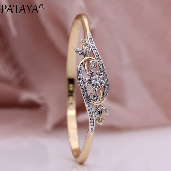 pataya new arrivals hollow flower bangles women fine bangle 585 rose gold natural zircon white party unique leaf fashion jewelry, Black
pataya new arrivals hollow flower bangles women fine bangle 585 rose gold natural zircon white party unique leaf fashion jewelry, Black
