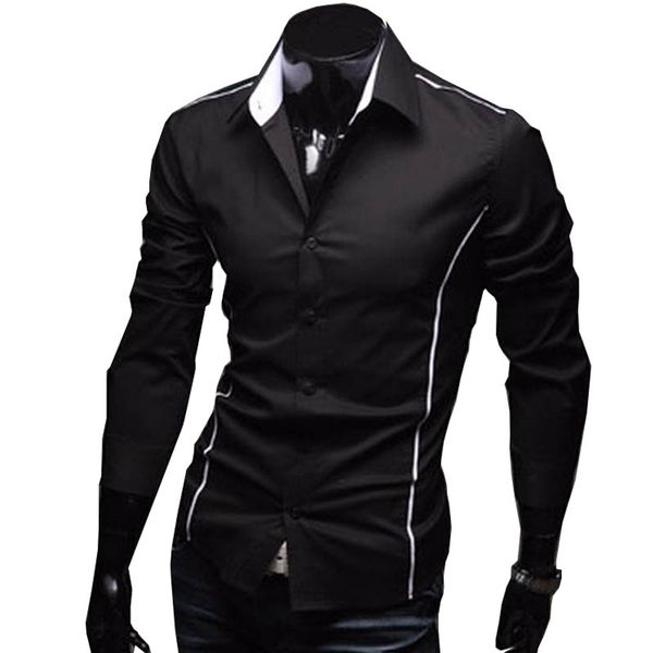 2019 men's luxury stylish casual designer edge piping long sleeve dress shirt muscle fit shirts 3 color 5902, White;black
2019 men's luxury stylish casual designer edge piping long sleeve dress shirt muscle fit shirts 3 color 5902, White;black