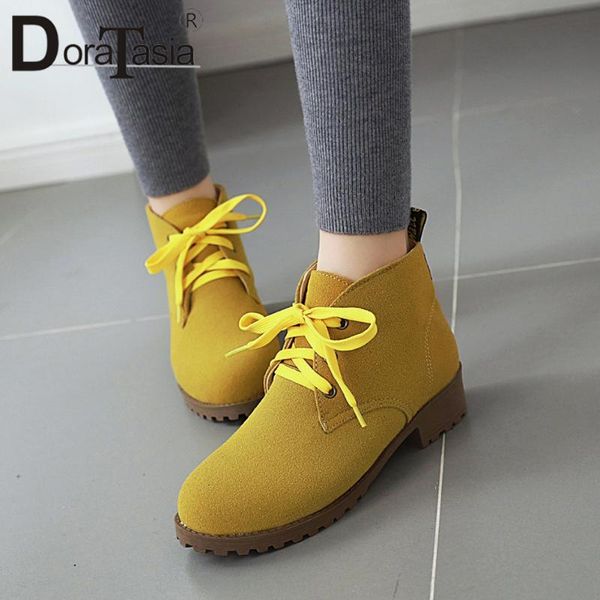 doratasia ladies concise solid ankle boots lace-up med chunky heels boots women comfort low platform shoes woman, Black
doratasia ladies concise solid ankle boots lace-up med chunky heels boots women comfort low platform shoes woman, Black