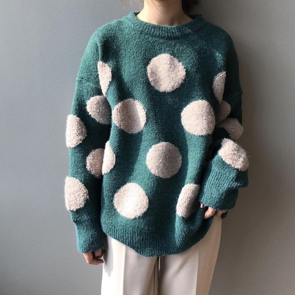 fashion knitted sweater pullovers ladies loose o neck full sleeve pullover dot multicolor knitwear, White;black
fashion knitted sweater pullovers ladies loose o neck full sleeve pullover dot multicolor knitwear, White;black