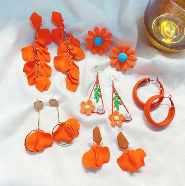 fashion orange style drop earrings for women bijoux bohemia acrylic petal small flower dangle earrings jewelry gifts, Silver
fashion orange style drop earrings for women bijoux bohemia acrylic petal small flower dangle earrings jewelry gifts, Silver