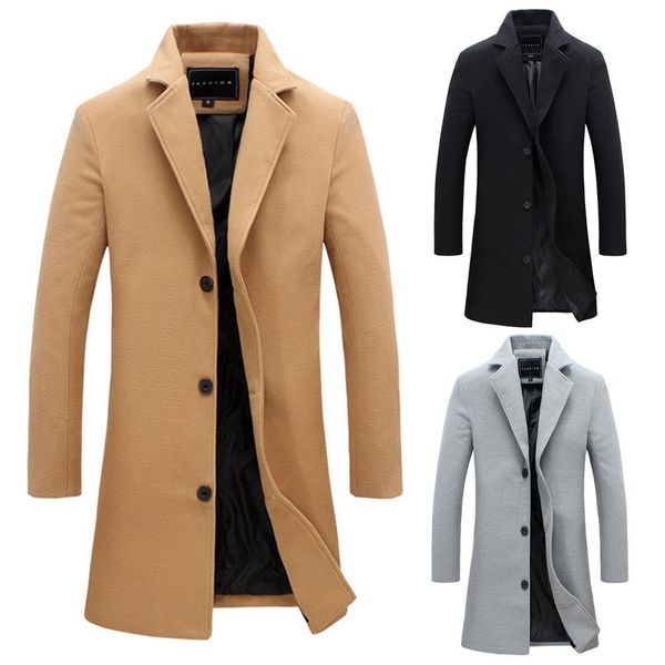 fashion men 's wool coat winter warm solid color long trench jacket male single breasted business casual overcoat parka size m-3xl, Black;brown
fashion men 's wool coat winter warm solid color long trench jacket male single breasted business casual overcoat parka size m-3xl, Black;brown