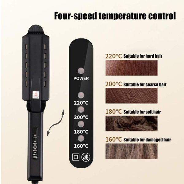 new professional steam hair straightener flat iron straightener four-gear temperature adjust steam hair straightener ceramic vapor, Silver
new professional steam hair straightener flat iron straightener four-gear temperature adjust steam hair straightener ceramic vapor, Silver
