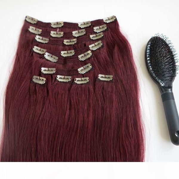 160g 22inch clip in human hair extensions brazilian hair 99j# red wine remy straight hair weaves 10pcs set comb, Black;brown
160g 22inch clip in human hair extensions brazilian hair 99j# red wine remy straight hair weaves 10pcs set comb, Black;brown