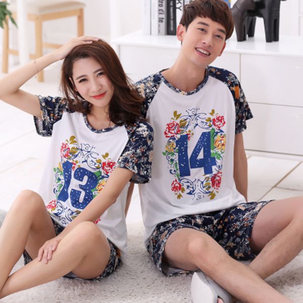 young lovers pajamas women short-sleeved summer pyjama loose men thin cotton couple pijama set sleepwear pants, Black;red
young lovers pajamas women short-sleeved summer pyjama loose men thin cotton couple pijama set sleepwear pants, Black;red