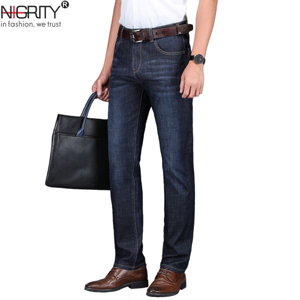 nigrity 2019 spring new men's straight casual jeans fashion thick denim trousers dark blue male pant big size 29-42
nigrity 2019 spring new men's straight casual jeans fashion thick denim trousers dark blue male pant big size 29-42