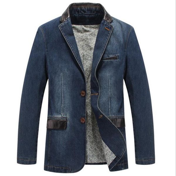 brand mens denim blazer autumn fashion male slim fit casual denim suit jacket men stitching leather blazer terno masculino, Black
brand mens denim blazer autumn fashion male slim fit casual denim suit jacket men stitching leather blazer terno masculino, Black