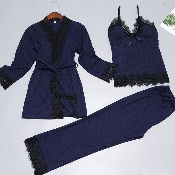 fashion women lace pajamas sets patchwork spring autumn v-neck long sleeve home clothes, Blue;gray
fashion women lace pajamas sets patchwork spring autumn v-neck long sleeve home clothes, Blue;gray