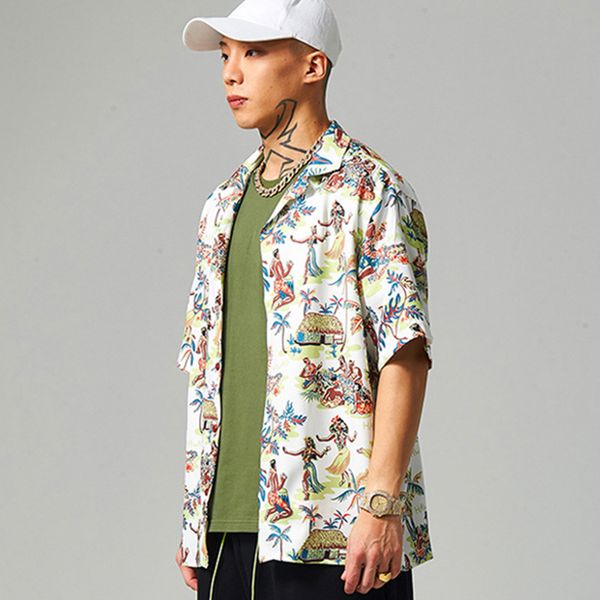 summer fashion casual shirt men pattern printed shirt short-sleeved street wear men hawaiian new, White;black
summer fashion casual shirt men pattern printed shirt short-sleeved street wear men hawaiian new, White;black